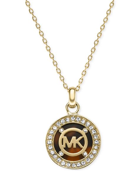 michael kors gold pendant necklace|michael kors necklace for women.